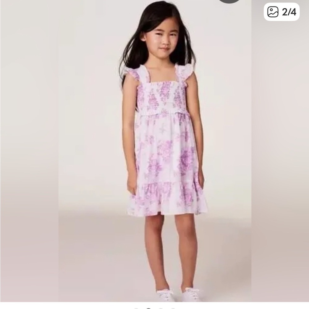 Janie and jack The Emily Floral Smocked purple floral 7 Sundress